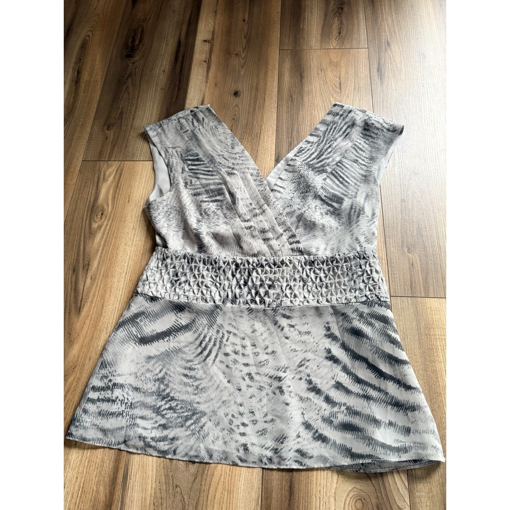 Banana Republic Blouse Sleeveless Women's 6‎ Gray Animal Snake Print